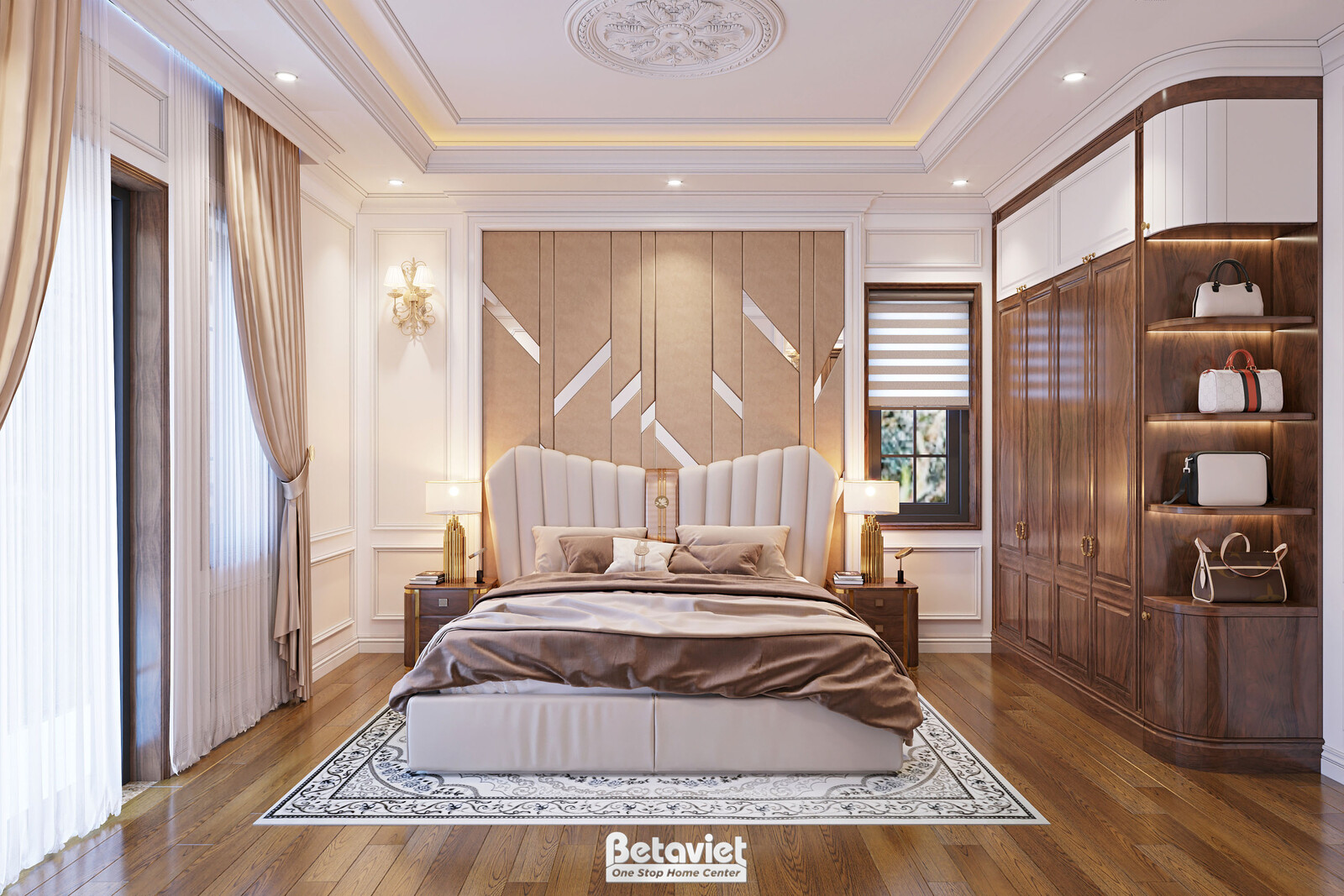 Nội thất phòng ngủ biệt thự tân cổ điển KT23123 – góc nhìn 14
