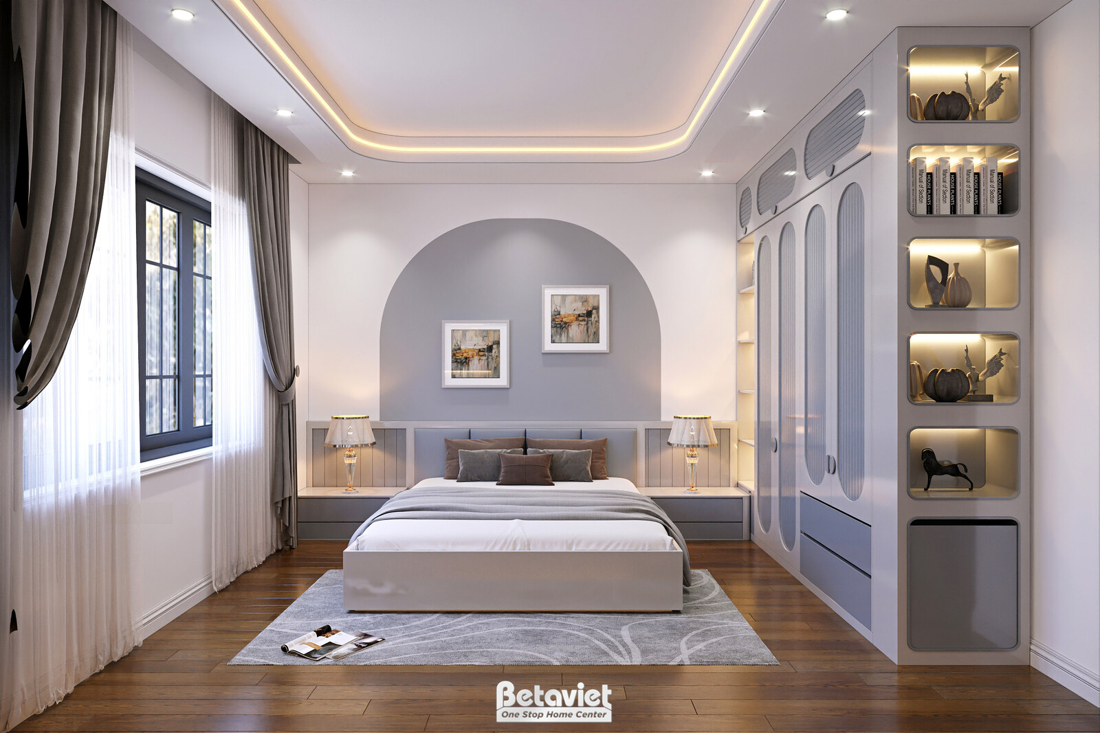 Nội thất phòng ngủ biệt thự tân cổ điển KT23123 – góc nhìn 16