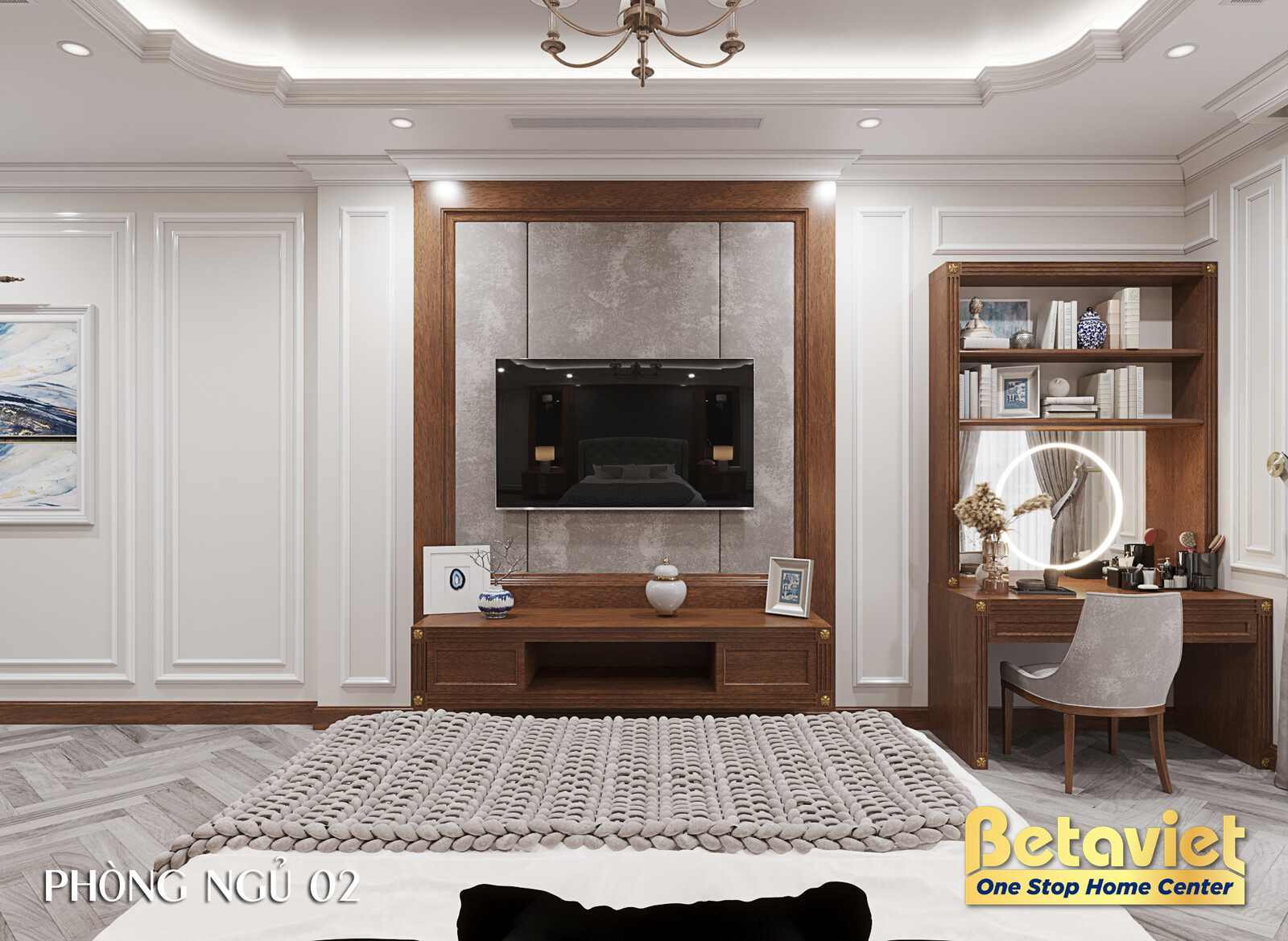 Nội thất phòng ngủ biệt thự tân cổ điển KT23044 – góc nhìn 15