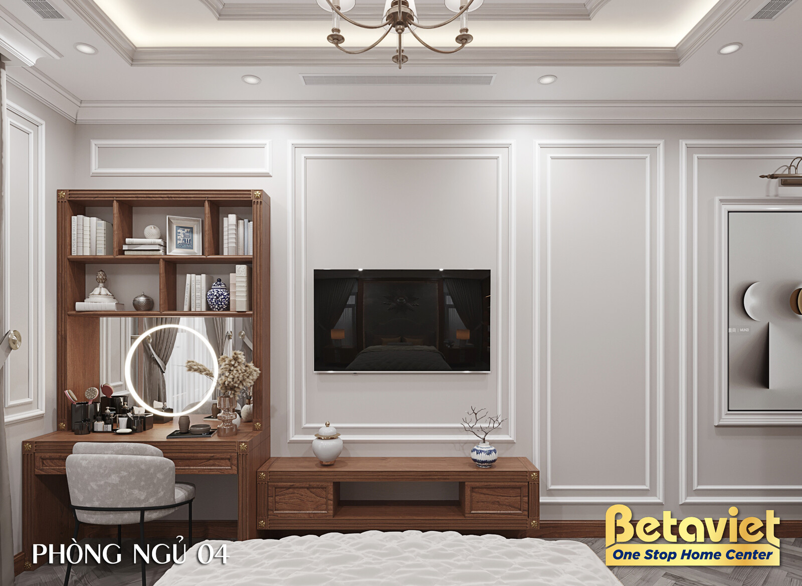 Nội thất phòng ngủ biệt thự tân cổ điển KT23044 – góc nhìn 10