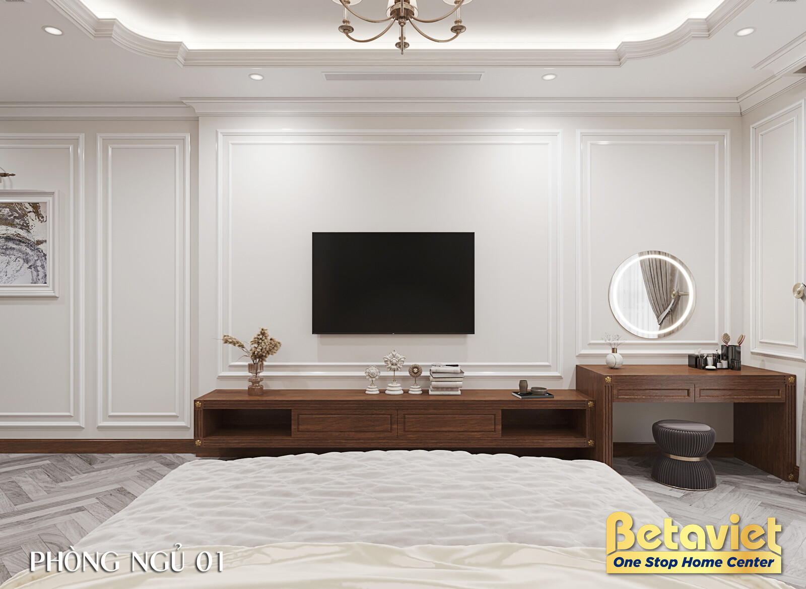 Nội thất phòng ngủ biệt thự tân cổ điển KT23044 – góc nhìn 5