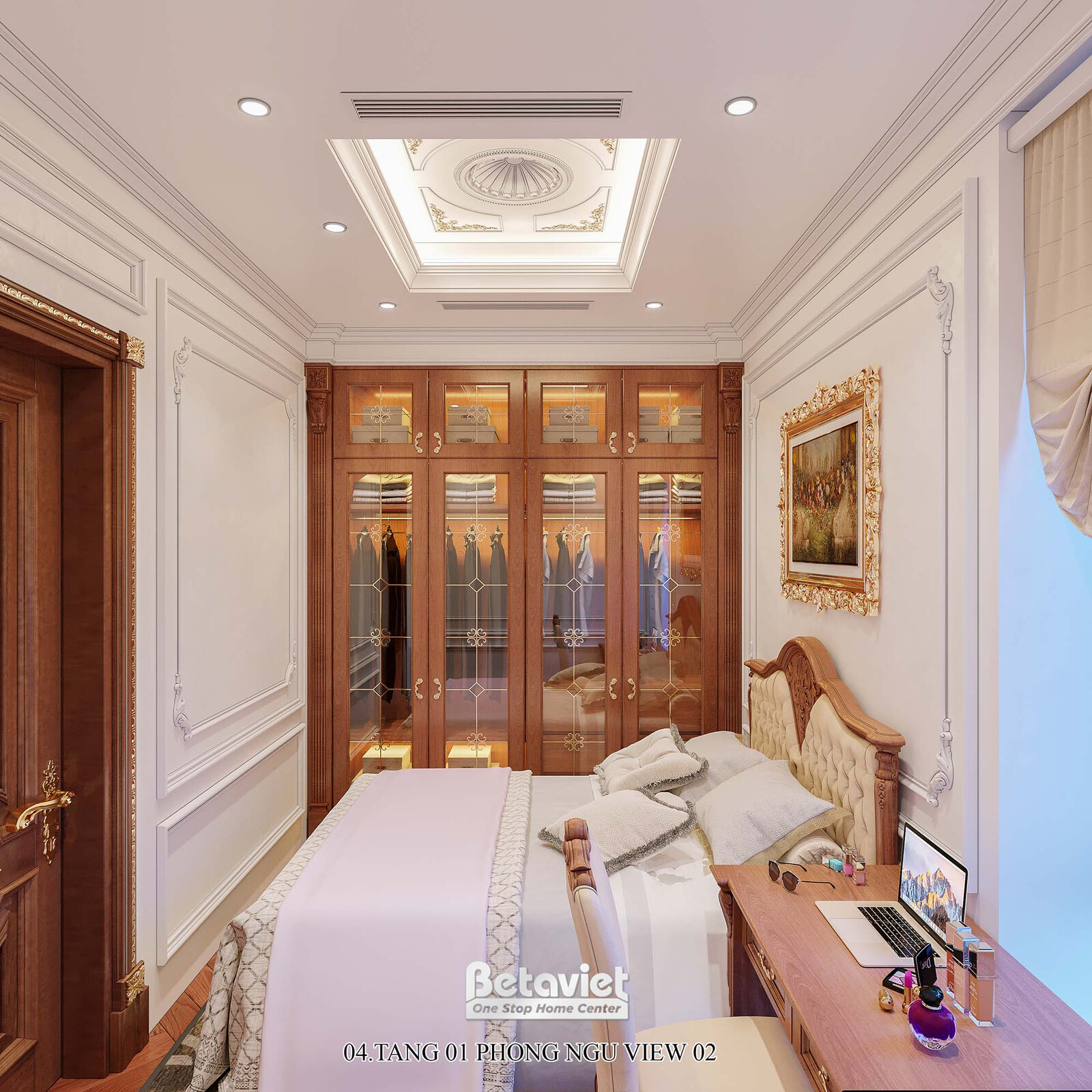 Nội thất phòng ngủ dinh thự tân cổ điển NT23024 – góc nhìn 7
