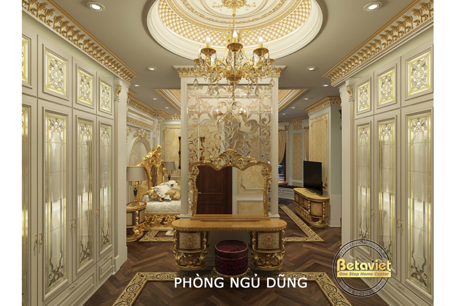 Nội thất phòng ngủ biệt thự tân cổ điển NT22030 – góc nhìn 18