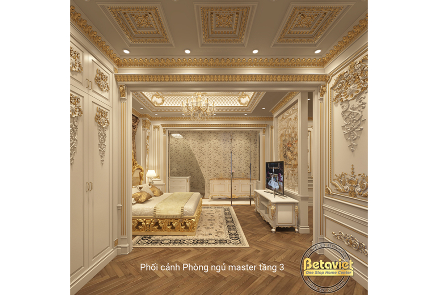 Nội thất phòng ngủ biệt thự tân cổ điển NT22030 – góc nhìn 13