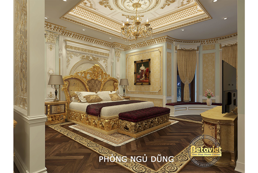 Nội thất phòng ngủ biệt thự tân cổ điển NT22030 – góc nhìn 8