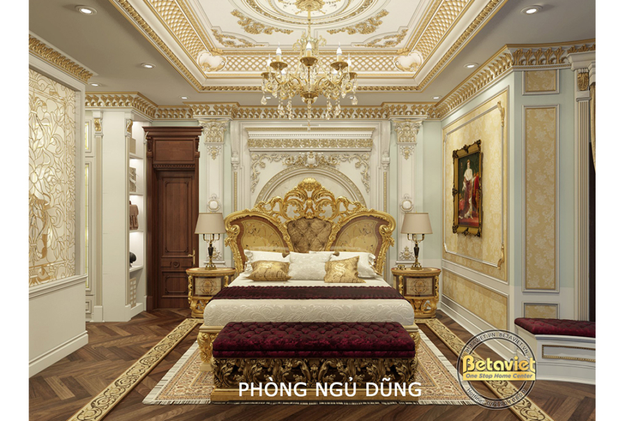 Nội thất phòng ngủ biệt thự tân cổ điển NT22030 – góc nhìn 7