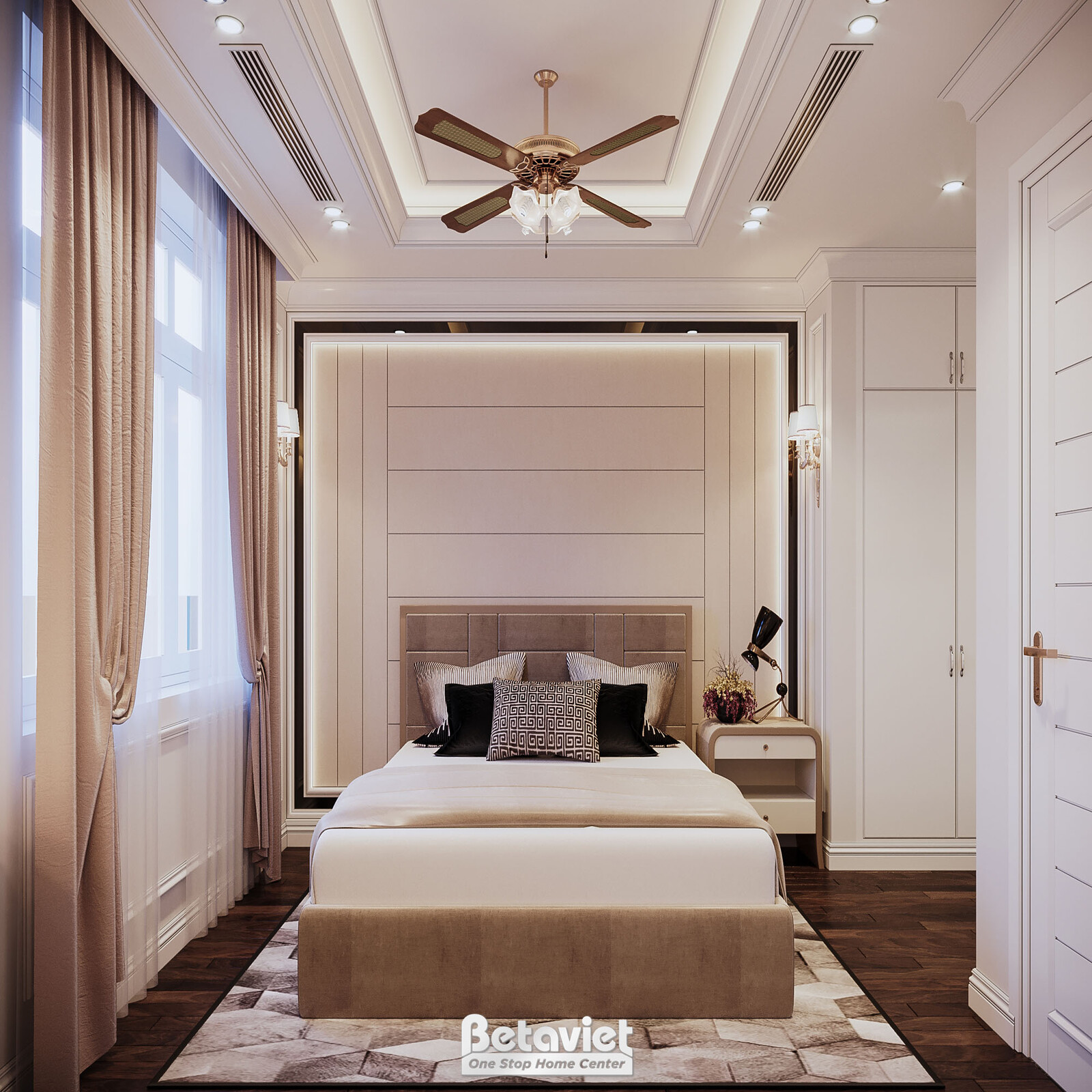 Nội thất phòng ngủ biệt thự hiện đại NT21017 – góc nhìn 13