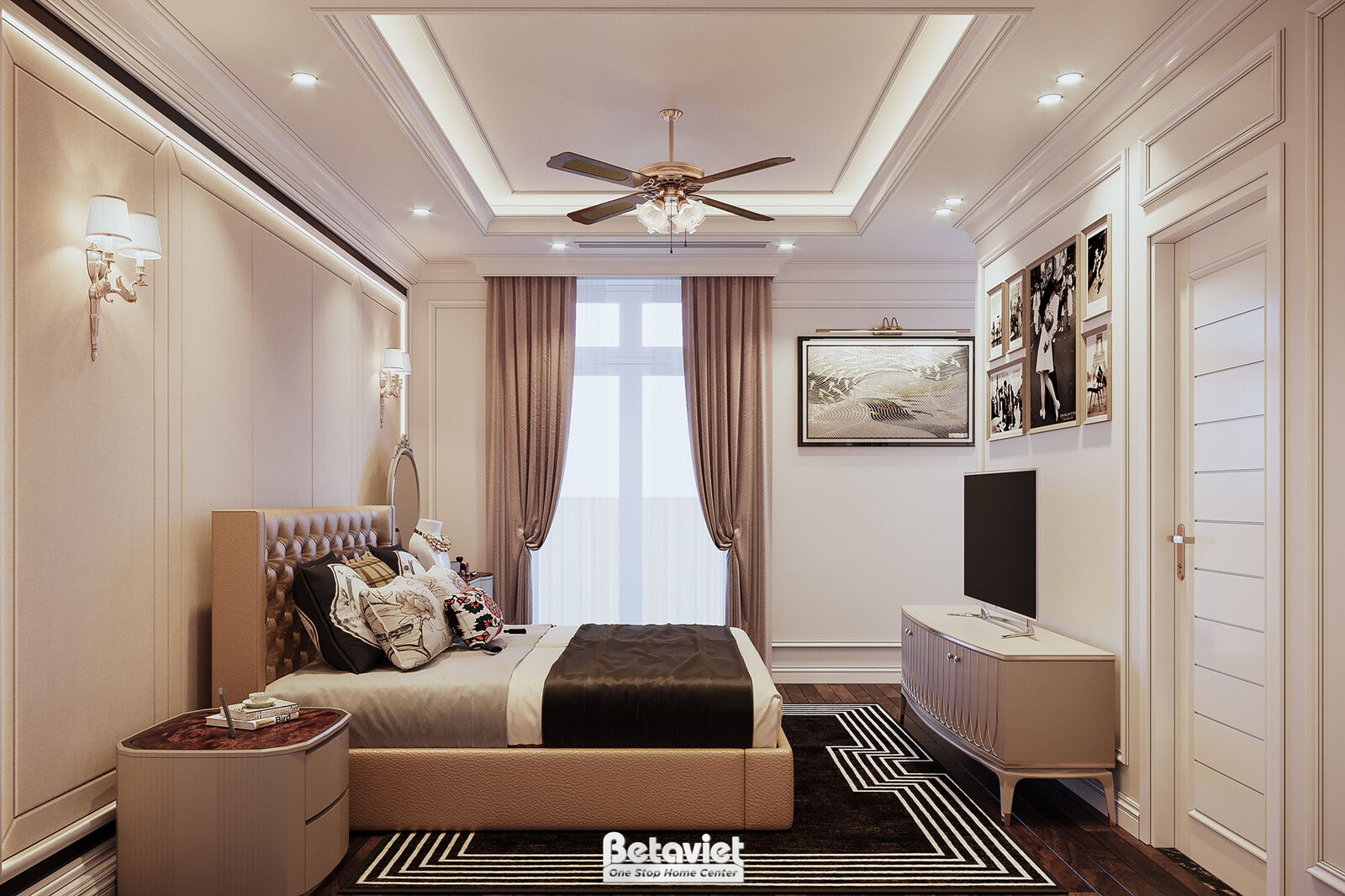 Nội thất phòng ngủ biệt thự hiện đại NT21017 – góc nhìn 8