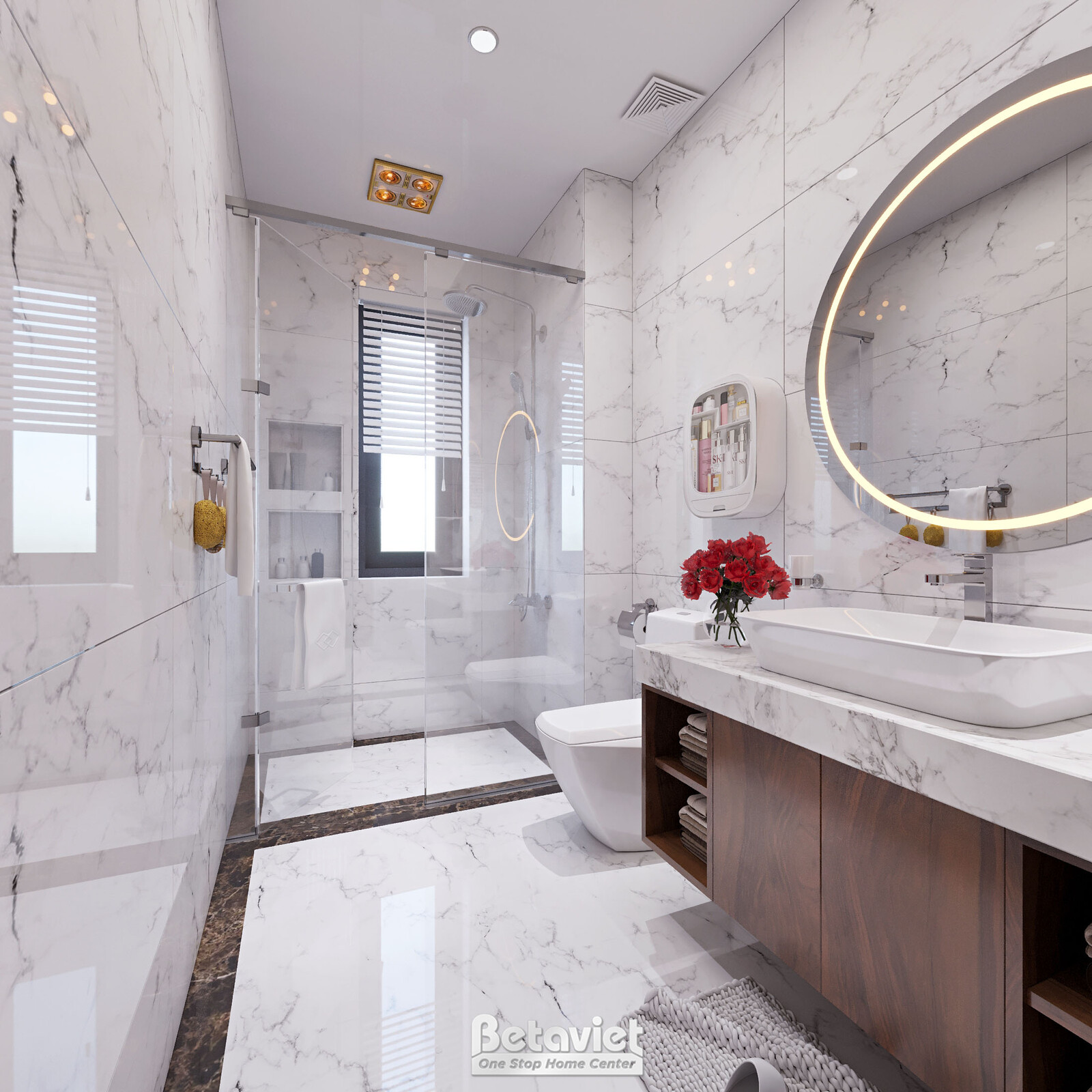 Nội thất phòng tắm biệt thự hiện đại KT23101 – góc nhìn 4