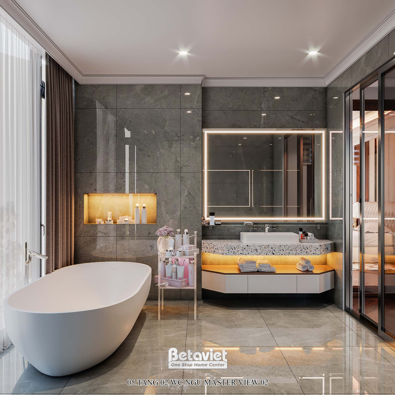 Nội thất phòng tắm biệt thự hiện đại NT22217 – góc nhìn 5