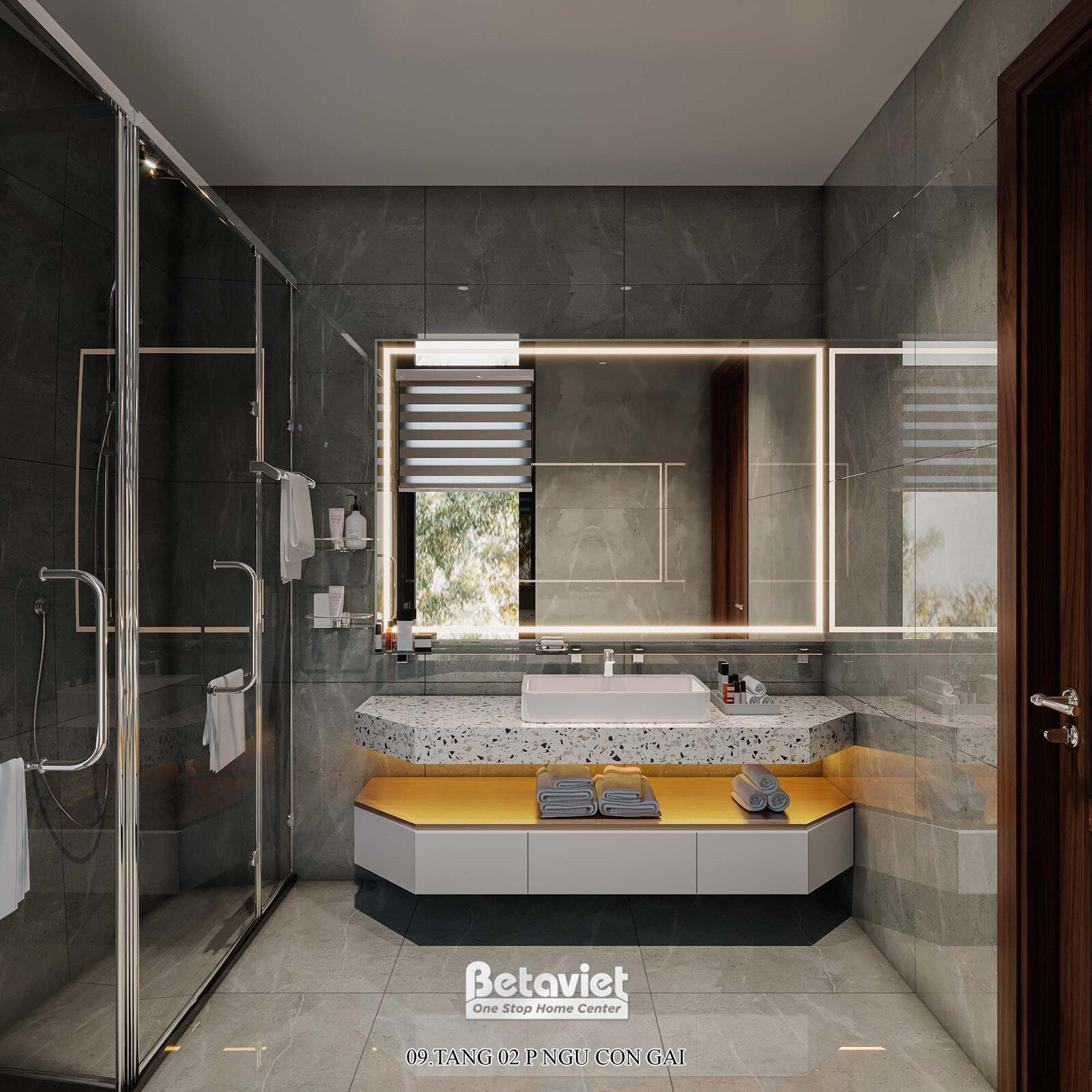 Nội thất phòng tắm biệt thự hiện đại NT22217 – góc nhìn 6