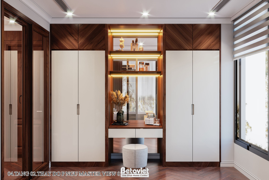 Mẫu nội thất phòng thay đồ hiện đại biệt thự châu Âu NT22217