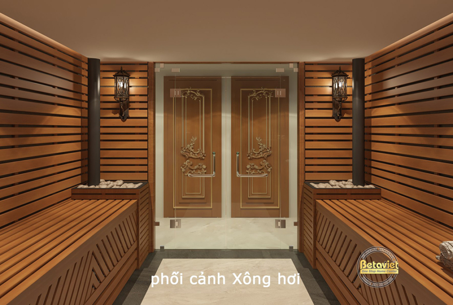 Nội thất phòng xông hơi biệt thự tân cổ điển NT22030 – góc nhìn 2