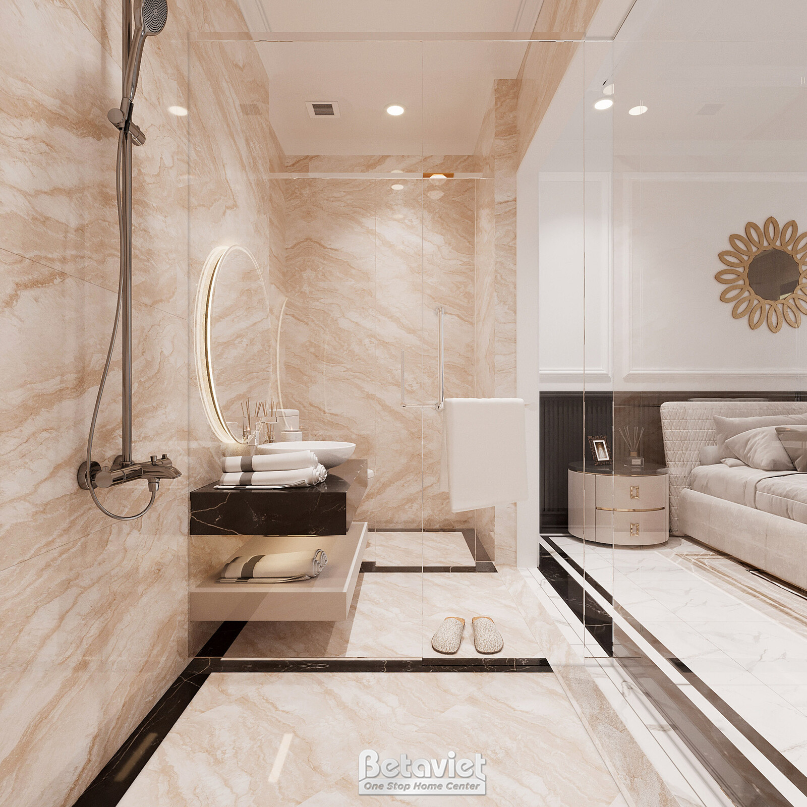 Nội thất phòng tắm biệt thự Art Deco KT2009029 – góc nhìn 5
