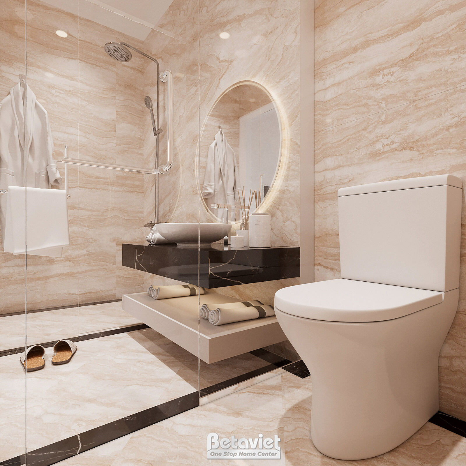 Nội thất phòng tắm biệt thự Art Deco KT2009029 – góc nhìn 4