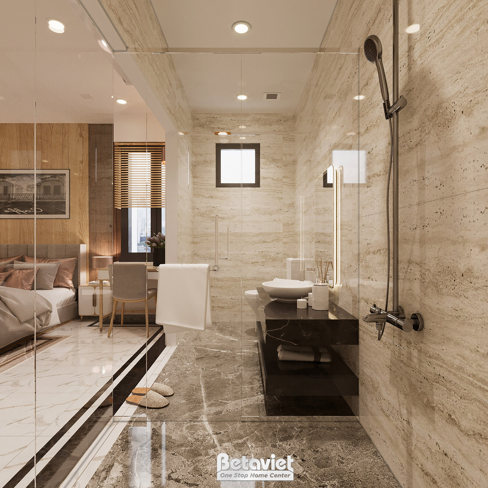 Nội thất phòng tắm biệt thự Art Deco KT2009029 – góc nhìn 12