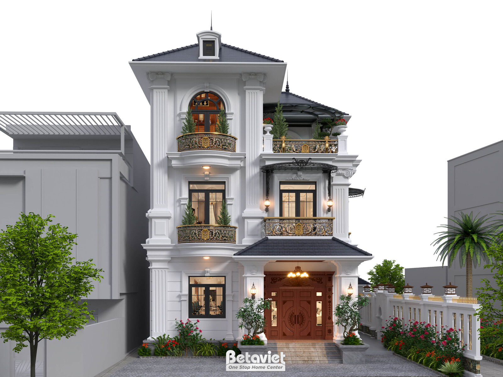Biệt thự 3 tầng tân cổ điển KT22050 – sảnh chính