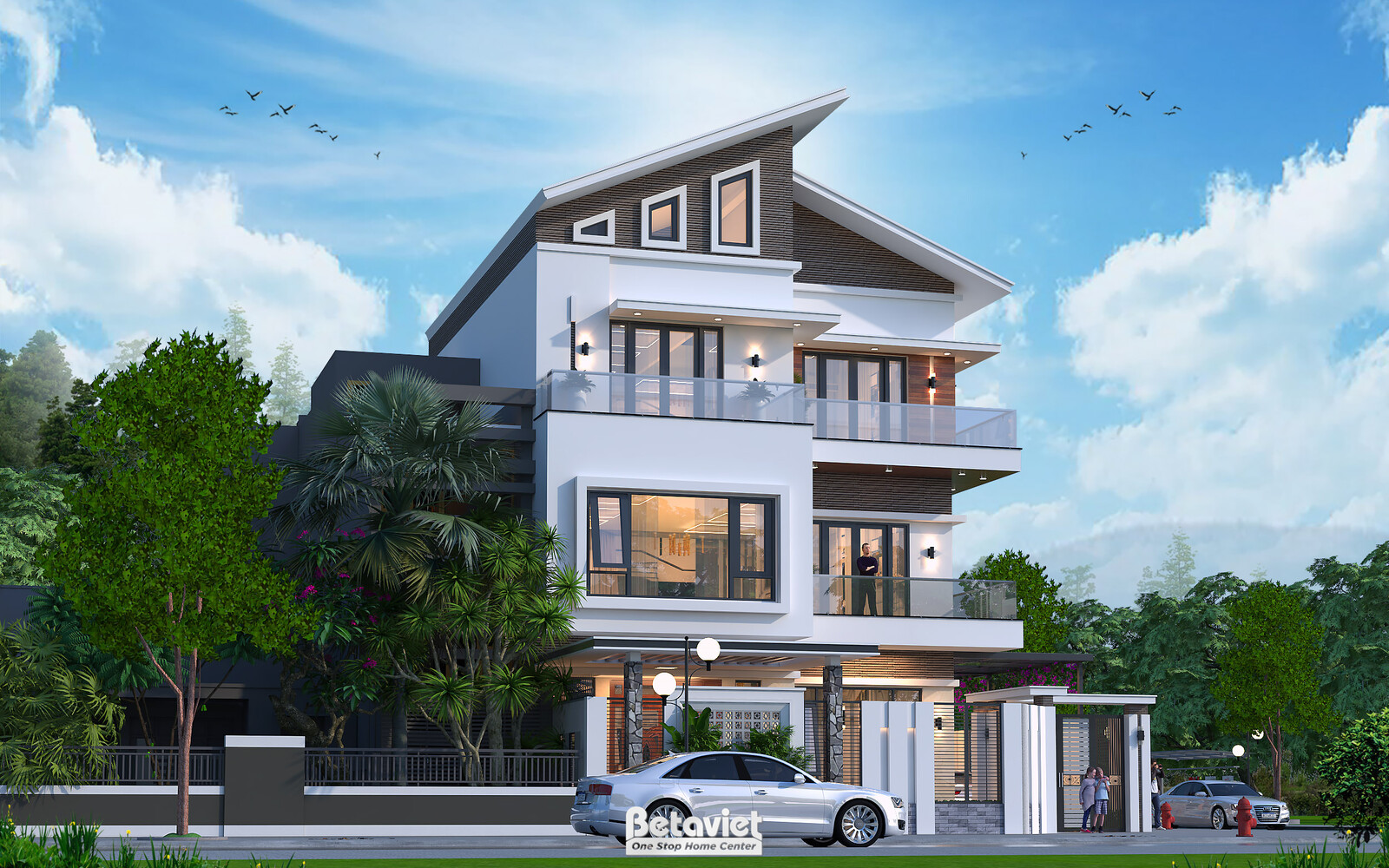 Biệt thự 4 tầng hiện đại KT22117 – phối cảnh mặt tiền (4)