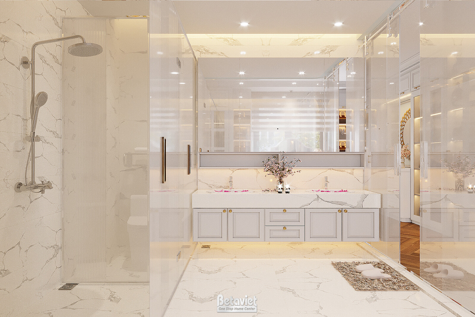 Nội thất phòng tắm biệt thự hiện đại NT23111 – góc nhìn tổng thể