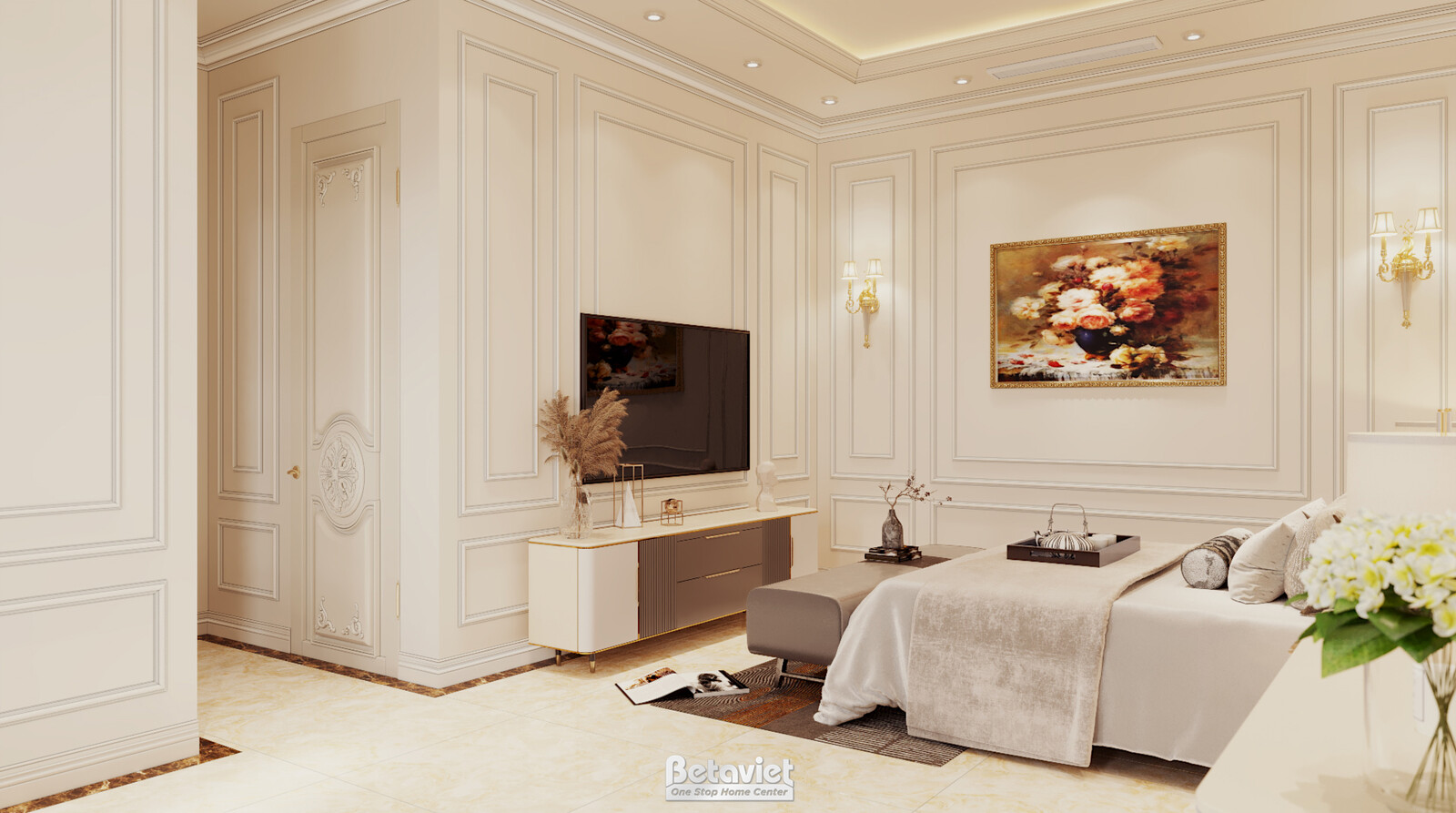 Nội thất phòng ngủ dinh thự tân cổ điển NT20158 – góc nhìn 4