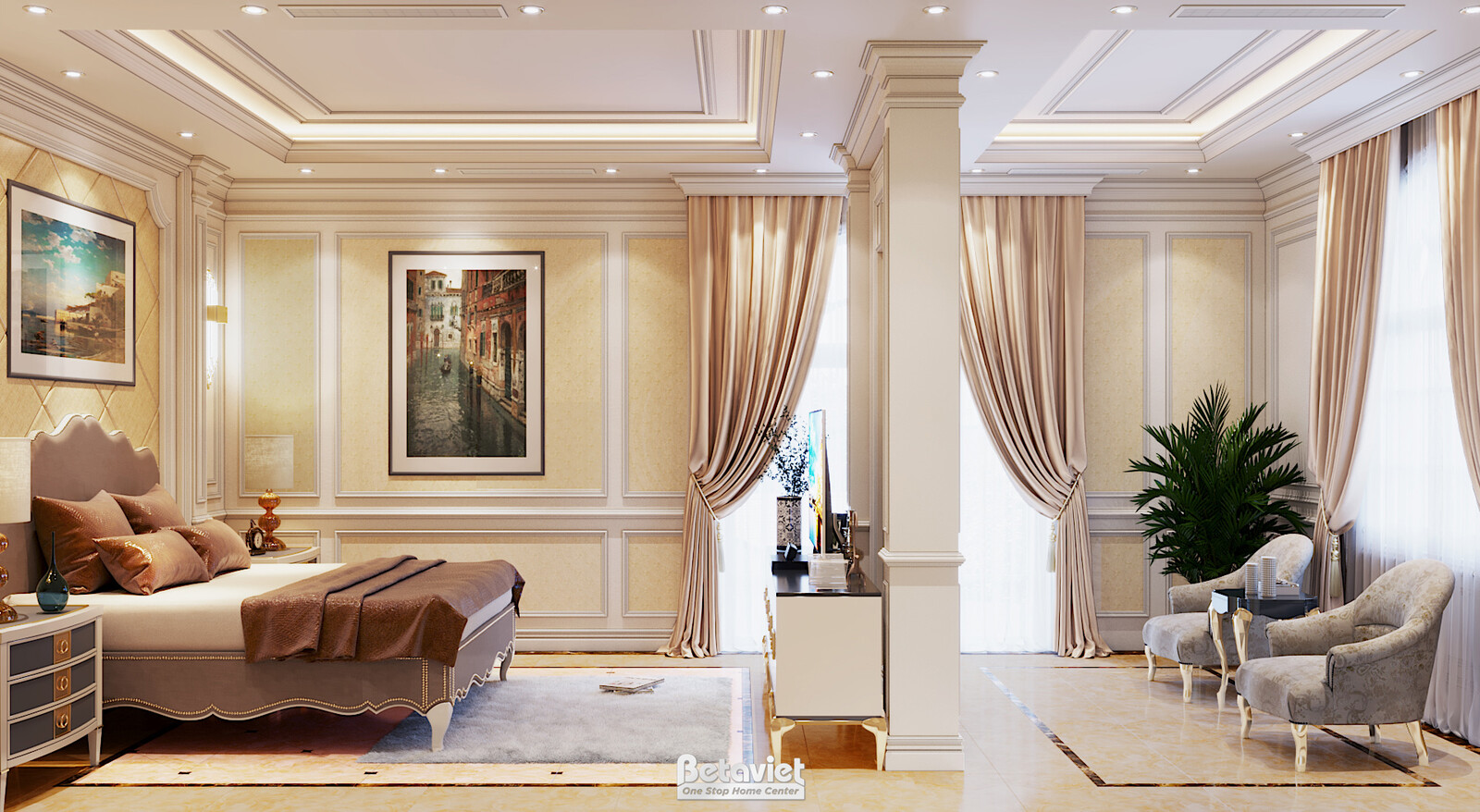 Nội thất phòng ngủ dinh thự tân cổ điển NT20158 – góc nhìn 21