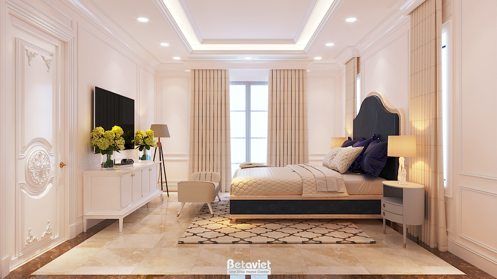 Nội thất phòng ngủ dinh thự tân cổ điển NT20158 – góc nhìn 25