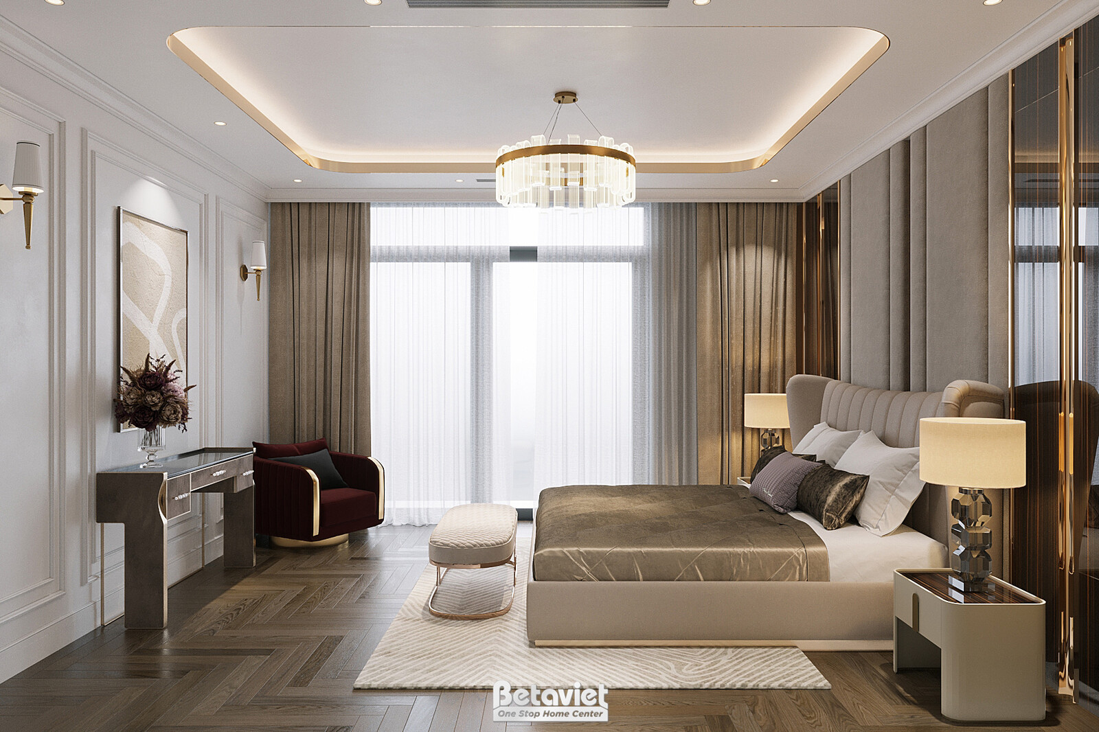 Nội thất phòng ngủ biệt thự hiện đại NT23081 – góc nhìn 8