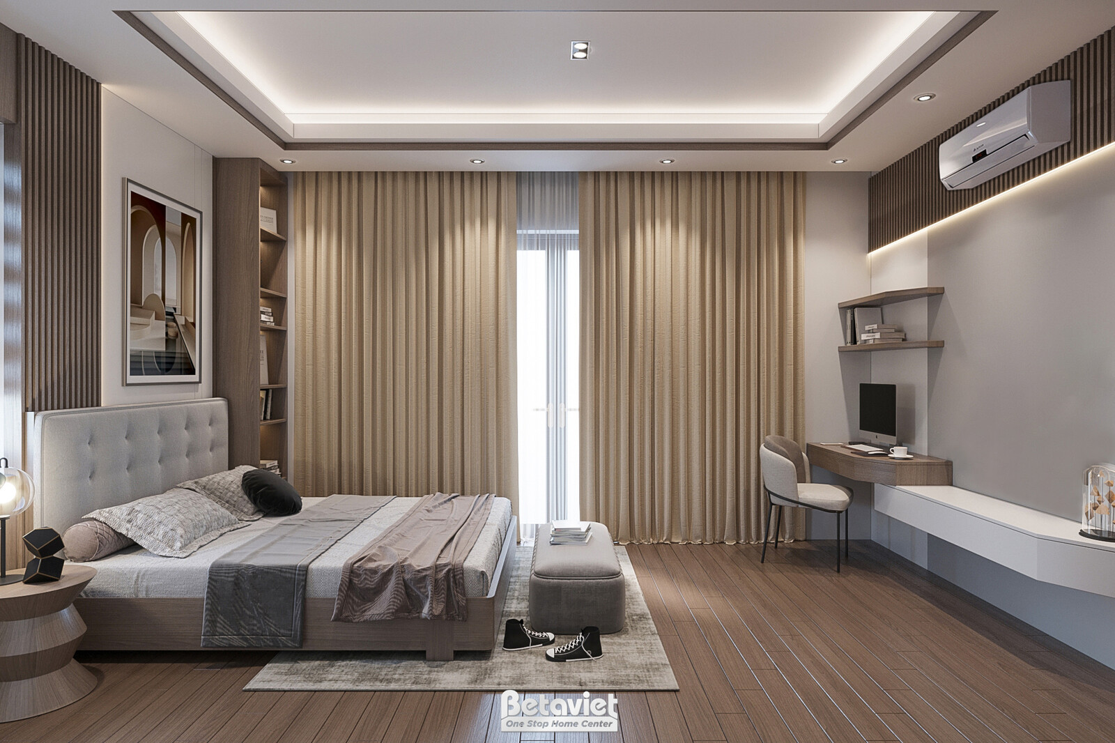 Nội thất phòng ngủ biệt thự hiện đại NT23329 – góc nhìn 3