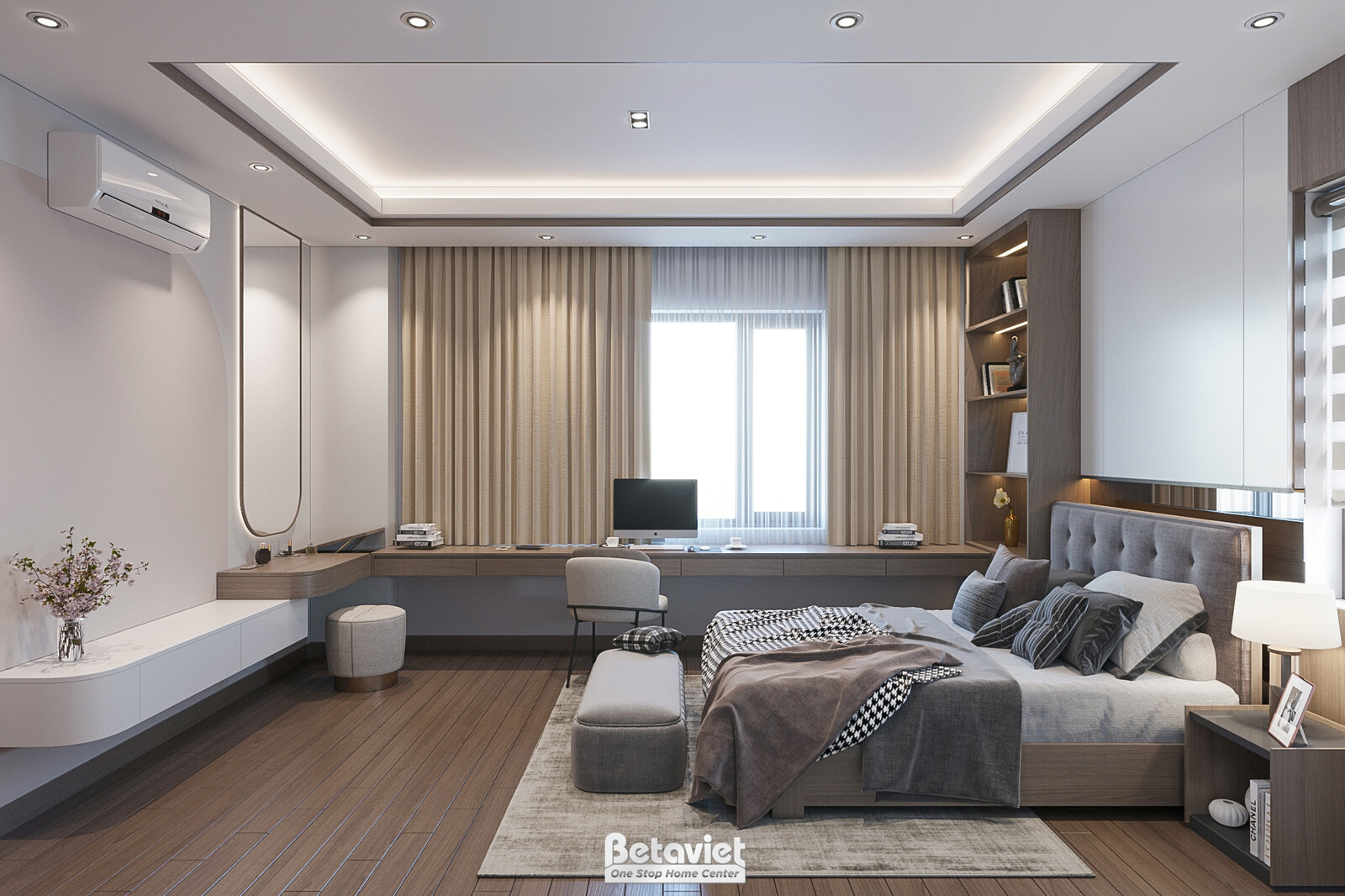 Nội thất phòng ngủ biệt thự hiện đại NT23329 – góc nhìn 2