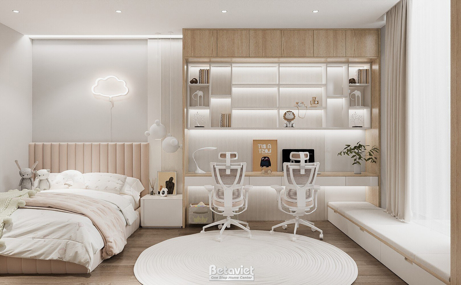 Nội thất phòng ngủ biệt thự hiện đại NT23329 – góc nhìn 4