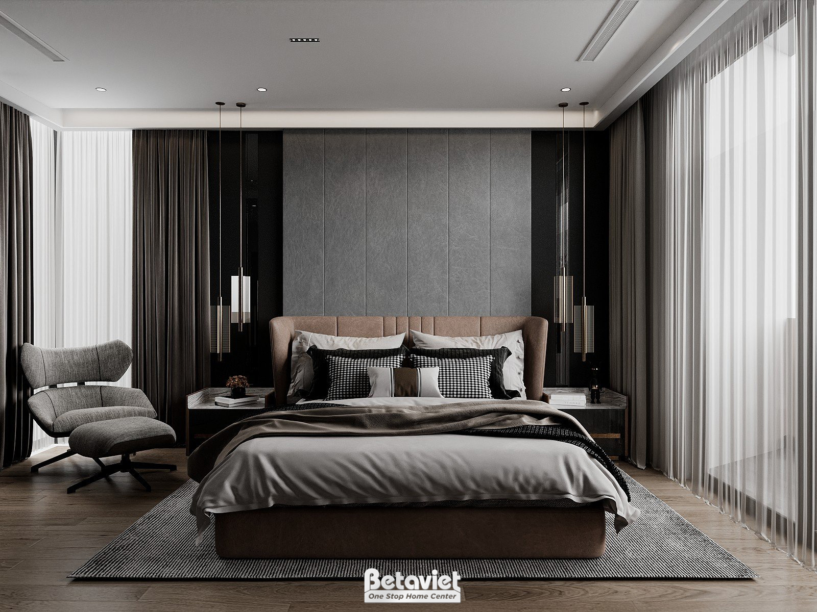 Thiết kế nội thất phòng ngủ biệt thự hiện đại NT23329