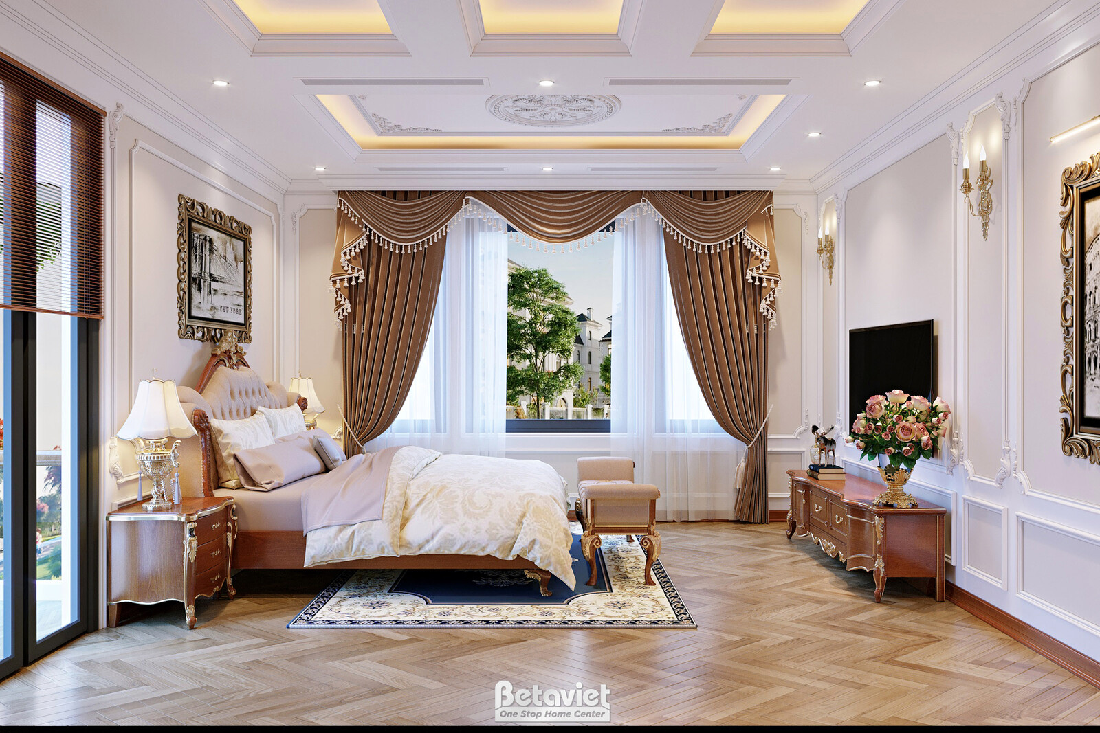 Nội thất phòng ngủ biệt thự tân cổ điển NT22047 – góc nhìn 11