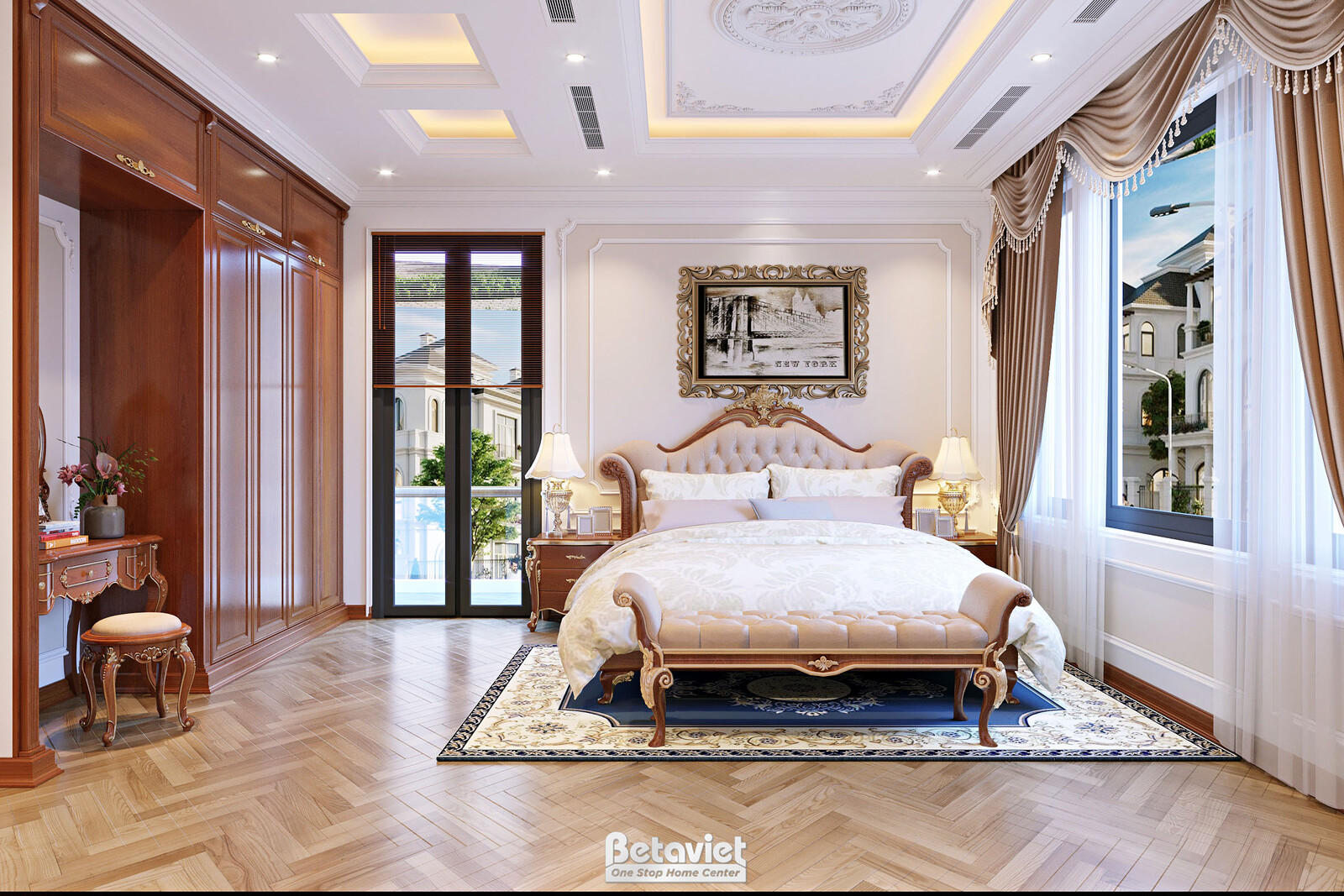 Nội thất phòng ngủ biệt thự tân cổ điển NT22047 – góc nhìn 13