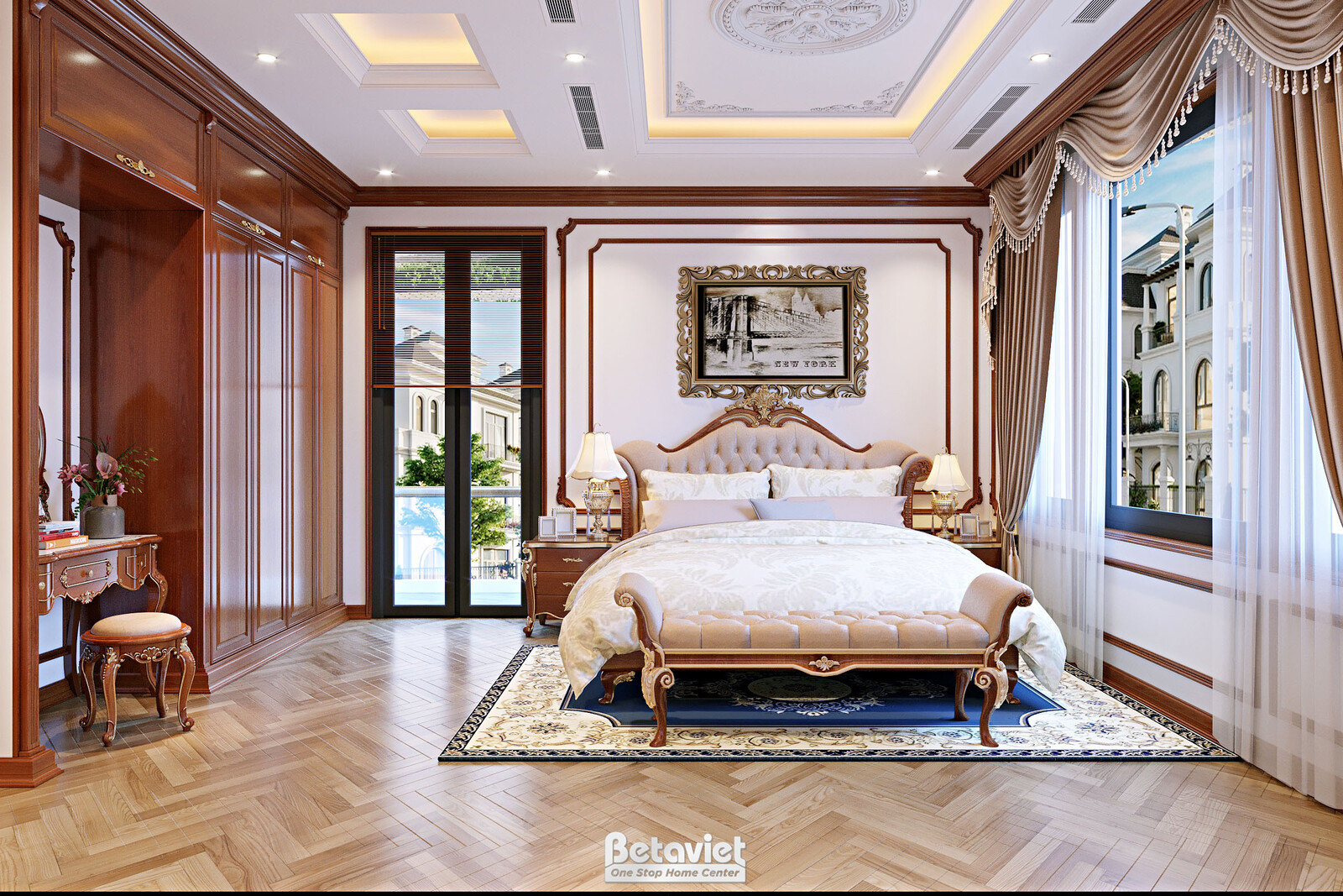 Nội thất phòng ngủ biệt thự tân cổ điển NT22047 – góc nhìn 14