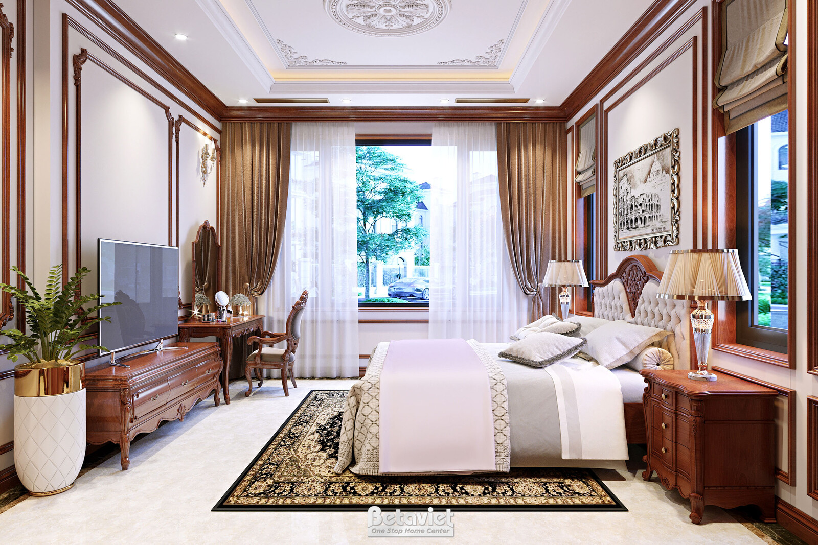 Nội thất phòng ngủ biệt thự tân cổ điển NT22047 – góc nhìn 9