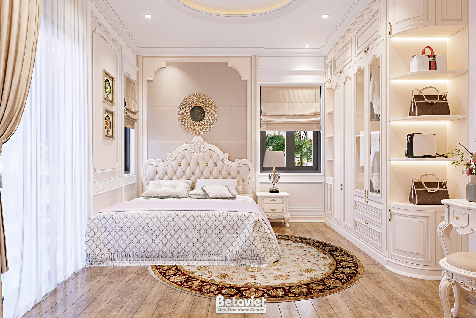 Nội thất phòng ngủ biệt thự tân cổ điển NT22207 – góc nhìn 11