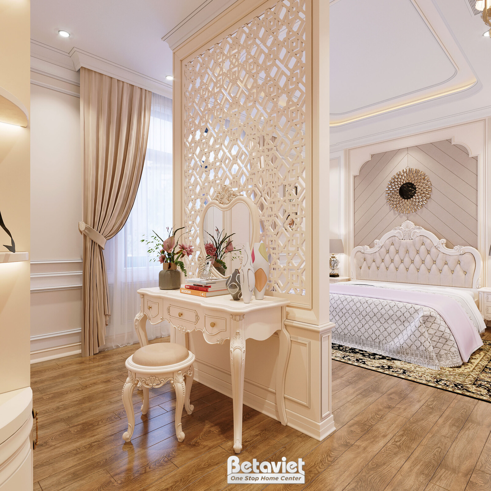 Nội thất phòng ngủ biệt thự tân cổ điển NT22207 – góc nhìn 5
