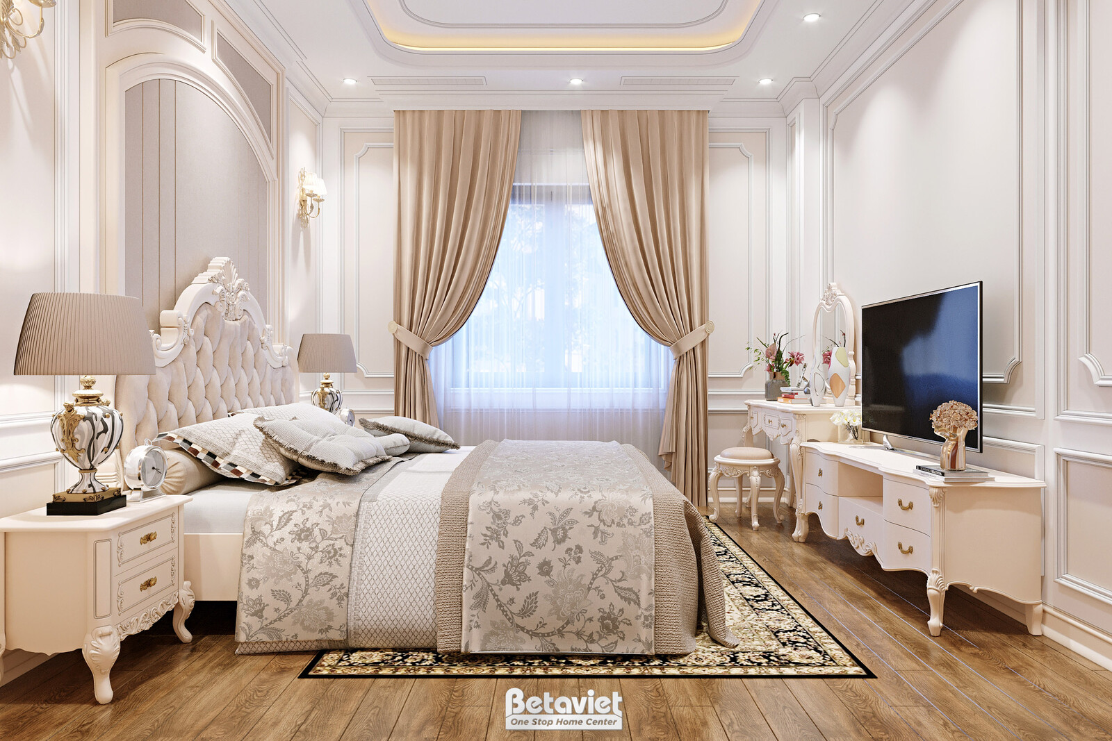 Nội thất phòng ngủ biệt thự tân cổ điển NT22207 – góc nhìn 7