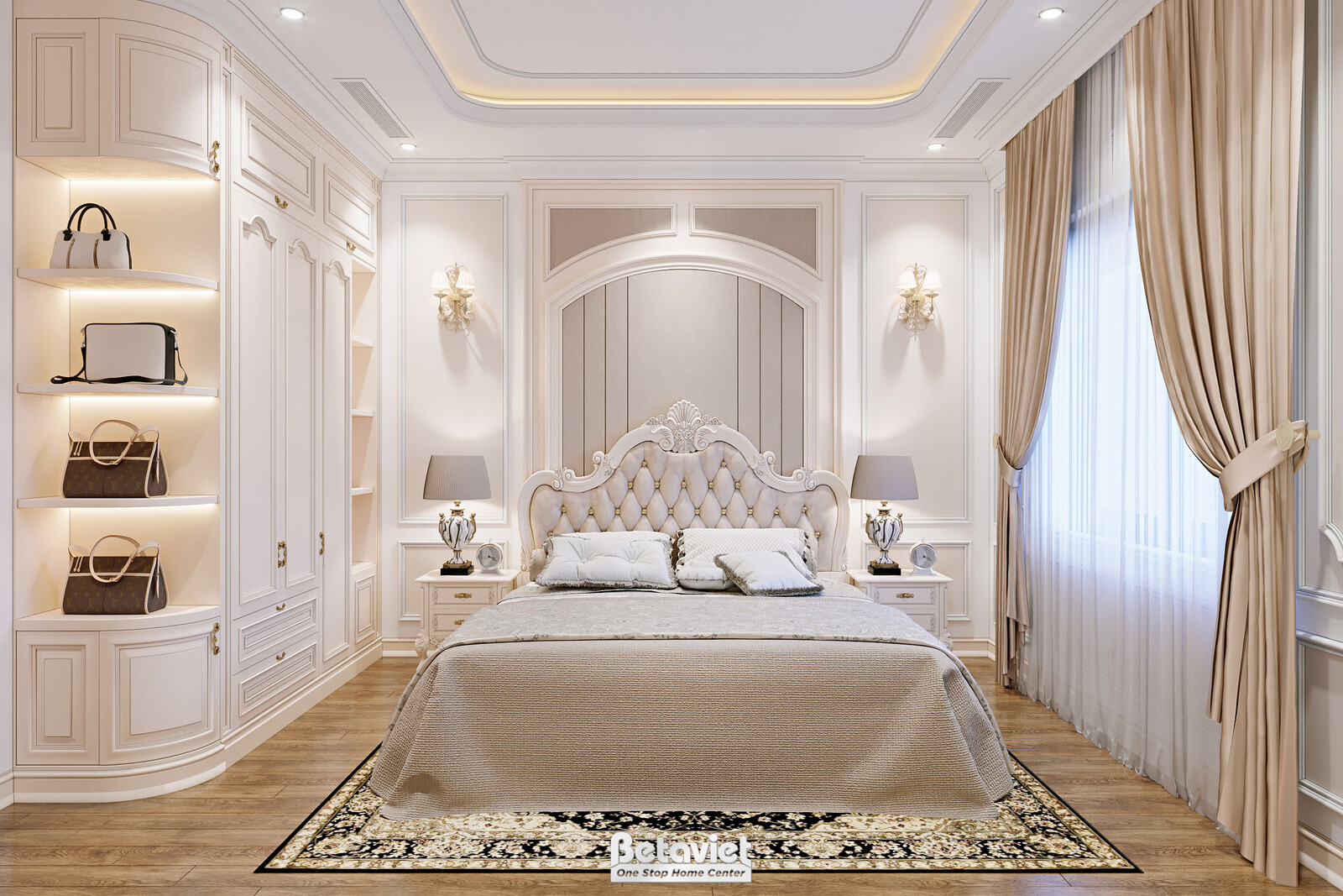 Nội thất phòng ngủ biệt thự tân cổ điển NT22207 – góc nhìn 9