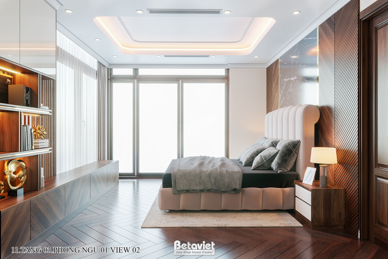 Nội thất phòng ngủ biệt thự hiện đại NT22217 – góc nhìn 11