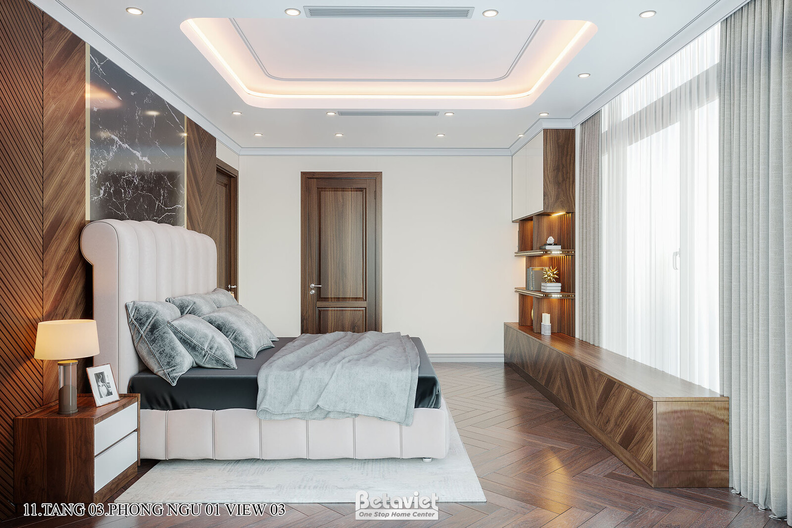 Nội thất phòng ngủ biệt thự hiện đại NT22217 – góc nhìn 12