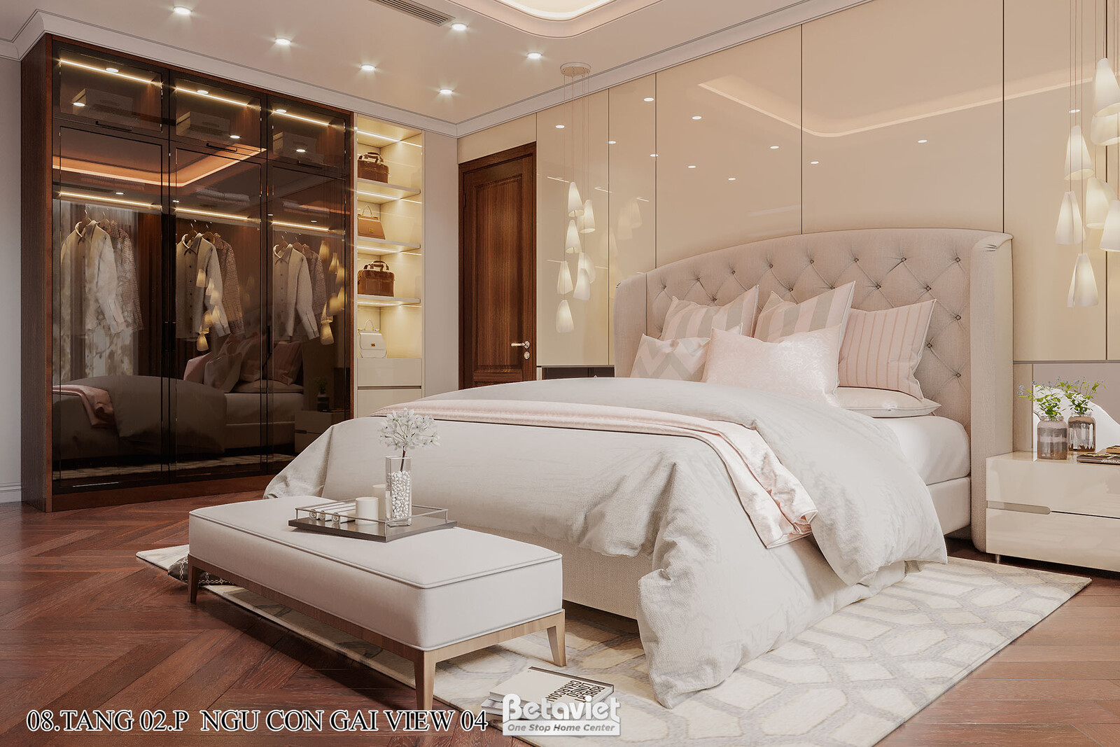 Nội thất phòng ngủ biệt thự hiện đại NT22217 – góc nhìn 10