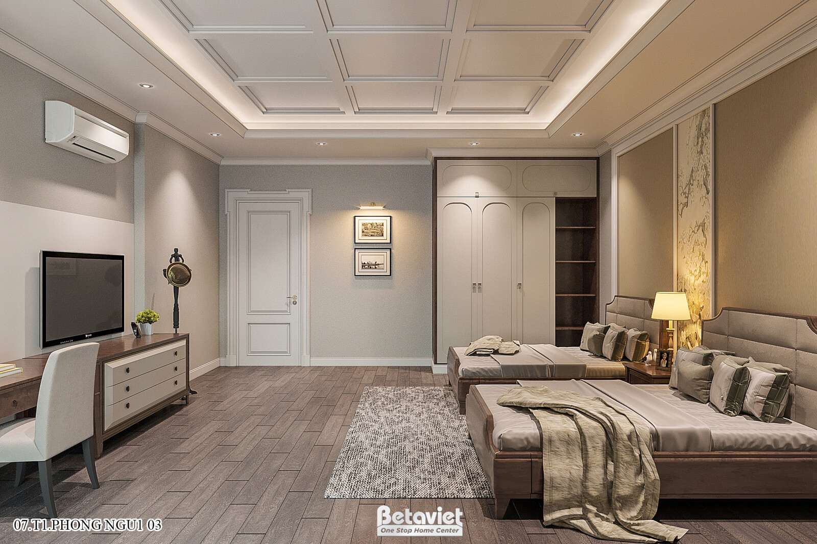 Nội thất phòng ngủ dinh thự hiện đại KT21109 – góc nhìn 5