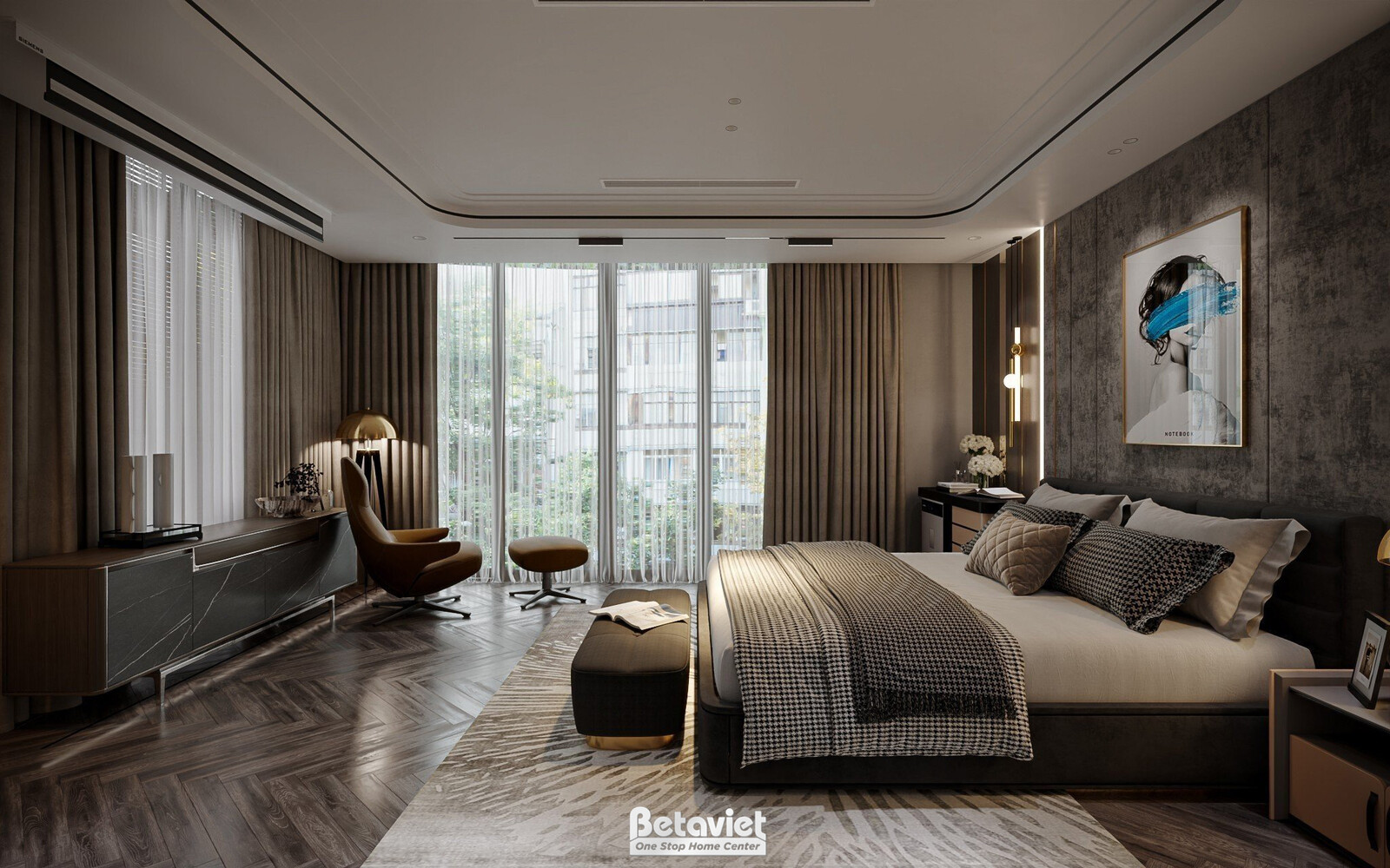 Nội thất phòng ngủ biệt thự hiện đại NT23322 – góc nhìn 5