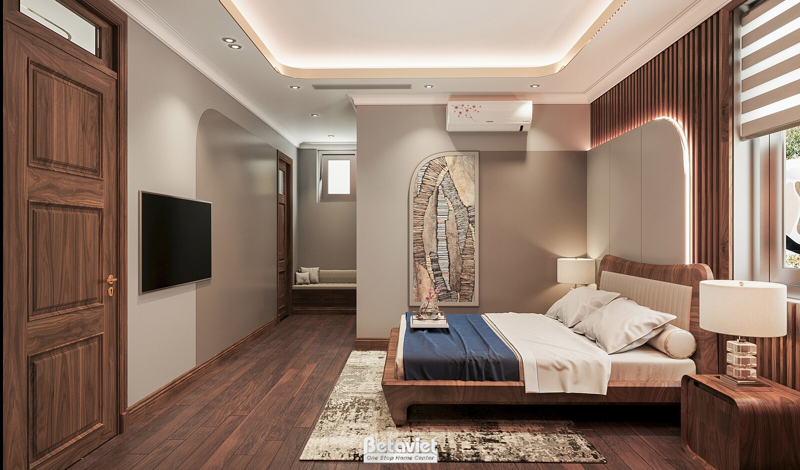 Nội thất phòng ngủ biệt thự hiện đại NT22074 – góc nhìn 7