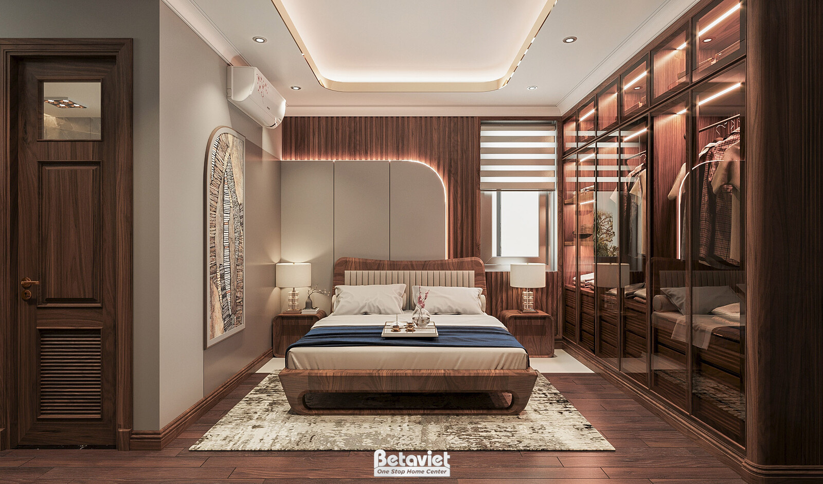 Nội thất phòng ngủ biệt thự hiện đại NT22074 – góc nhìn 2