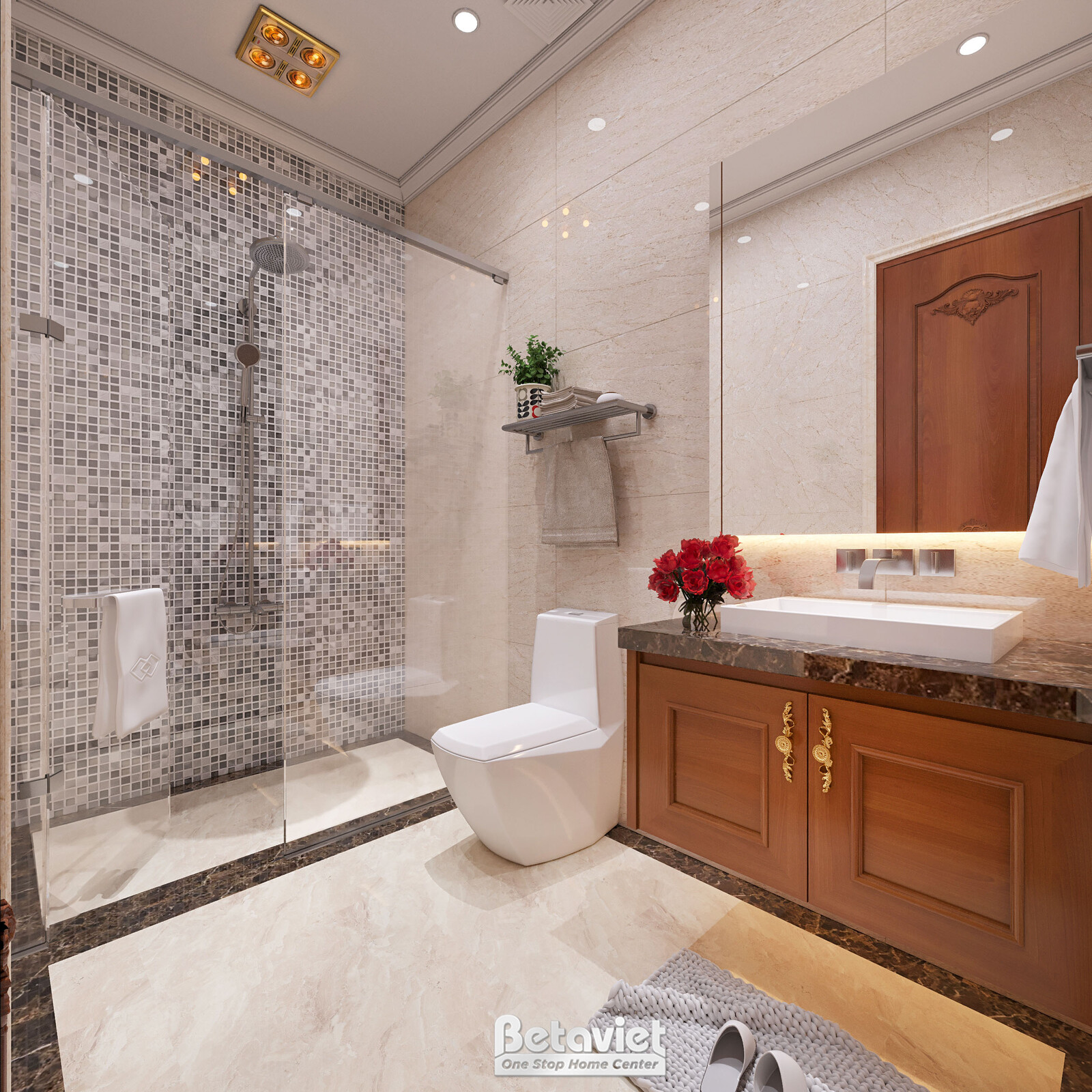 Nội thất phòng tắm biệt thự tân cổ điển NT22047 – góc nhìn 3