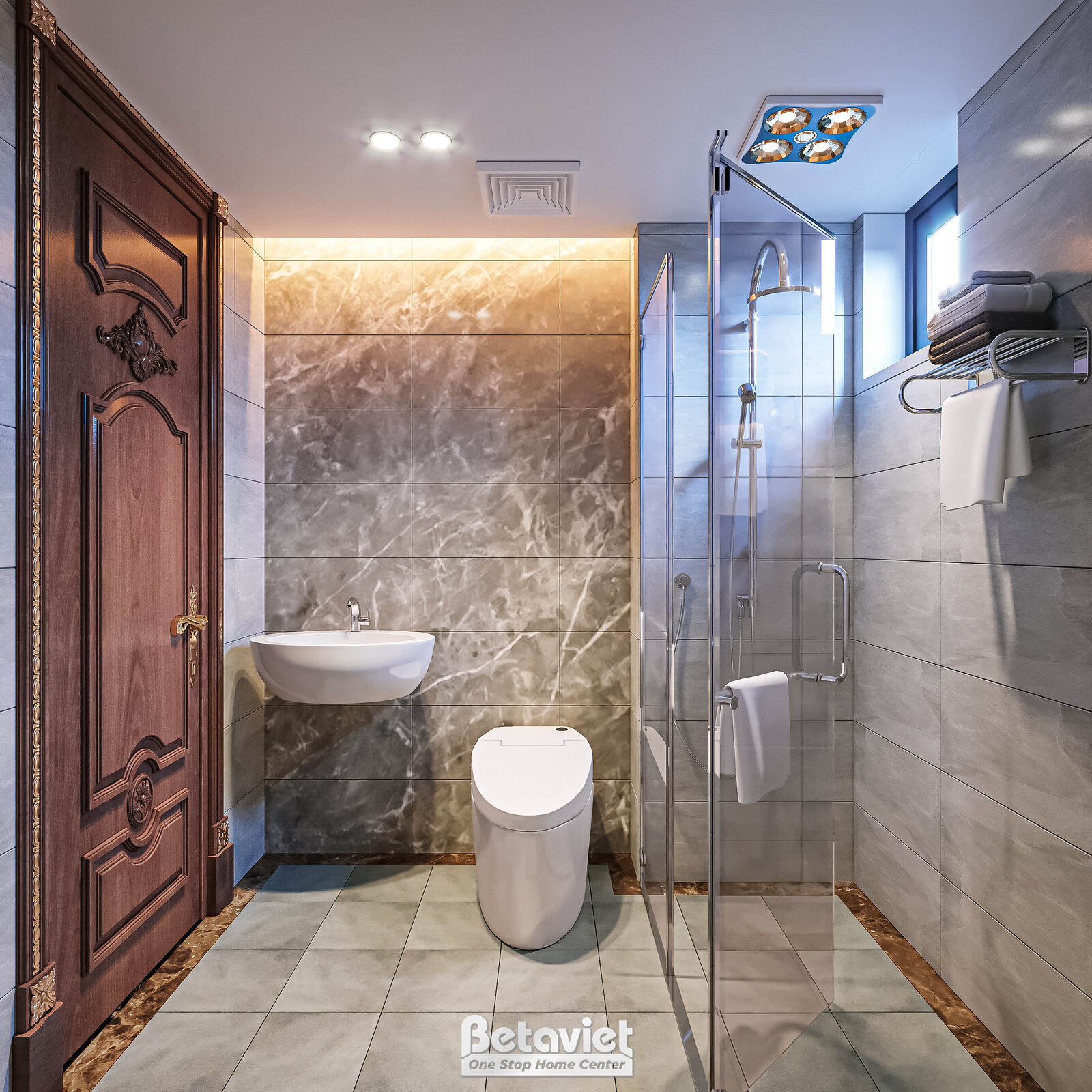 Nội thất phòng tắm biệt thự tân cổ điển KT21059 – góc nhìn 2