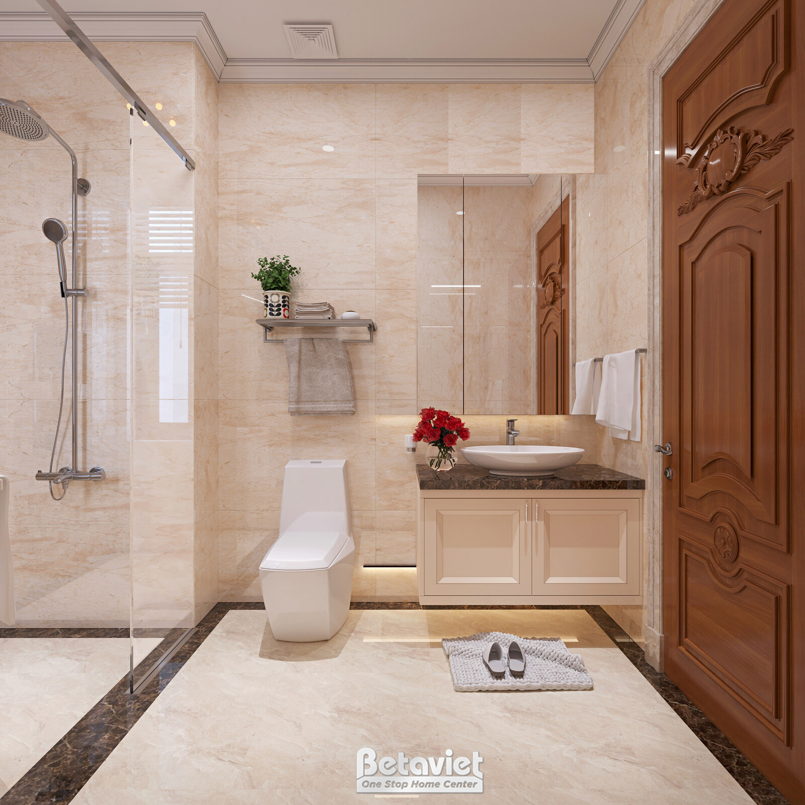 Nội thất phòng tắm biệt thự tân cổ điển KT22064 – góc nhìn 2