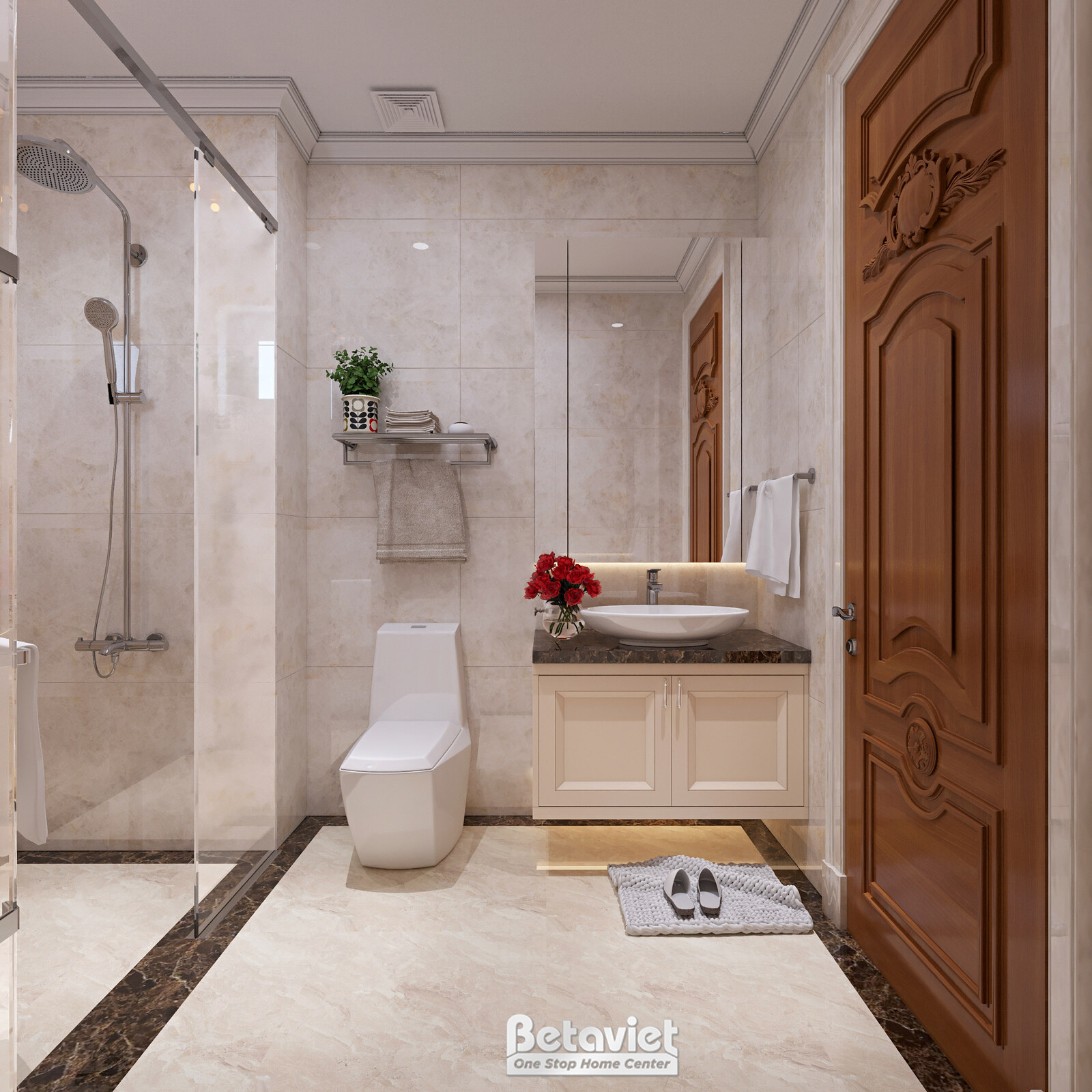 Nội thất phòng tắm biệt thự tân cổ điển KT22064 – góc nhìn 6